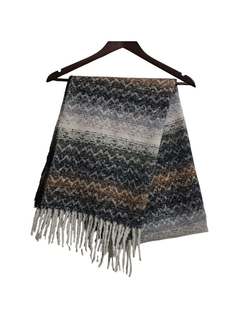 Natasha Couture Acrylic Multi Color Fringe Blanket Scarf NWT